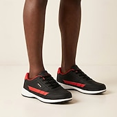 baratos Sapatos Casuais com Cadarço-Homens Casual Ao ar livre Pele PU Com Cadarço Preto Azul Verão Primavera Outono