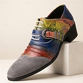 tanie Buty Oxford-męskie wielokolorowe mokasyny z klamrą, codzienne buty wizytowe, obuwie na imprezy, wesela, wieczorne wydarzenia i modne stylizacje