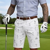 preiswerte Bedruckte Shorts-Herren Lustige Golf-Kritzeleien Bermudashorts Freizeitshorts Kurze Golfhosen Mittlere Taille Klassisch Sport im Freien Golfplatz Geschenke zum Vatertag Kurze Hose mit flacher Vorderseite und 4 Taschen