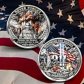 cheap U.S. 250th Anniversary-U.S. 9/11 Memorial Commemorative Coin, Honoring FDNY &amp; Heroes, Patriot Flag &amp; Tribute Design, 25th Anniversary Collectible Coin, September 11, 2001 Remembrance