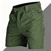 cheap Outdoor-Men's Tactical Cargo Cargo Shorts Shorts Summer Shorts Casual Shorts Elastic Waist Multiple Pockets Plain Waterproof Comfort Knee Length Casual Outdoor Beach Fashion Streetwear Black Khaki