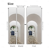 voordelige Muurstickers-Verwijderbare zelfklevende pvc-deursticker, decoratieve sticker voor muur en deur. &amp;Glazen sticker voor slaapkamer, woonkamer, badkamer, kamer – 30,3 x 78,7 inch