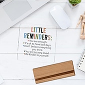 cheap Gifts-Inspirational Motivational Gifts Employee Appreciation Gifts Little Reminders You are Enough Clear Desk Decorative Sign Acrylic Sign With Wooden Stand for Office Desk Table Shelf