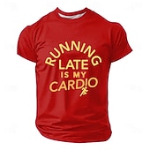 abordables Camisetas de deporte y gimnasio-Camiseta con estampado de humor sarcástico y divertido para hombres que llegan tarde, ideal para mi entrenamiento cardiovascular. Camiseta de manga corta con cuello redondo y estampado gráfico. Ideal