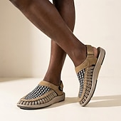 economico Sandali casual-mocassini casual da uomo beige intrecciati, traspiranti, leggeri e comodi, ideali per camminare, perfetti per l'estate, per tutti i giorni, i viaggi, la guida e il tempo libero del fine settimana.