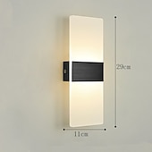 זול אורות קיר של תושבת רצופה-פמוט קיר LED 1 אור מלבן עגול תאורת קיר מקורה אקריליק מודרני מנורת קיר למדרגות חדר שינה מסדרון חדר אמבטיה 6w