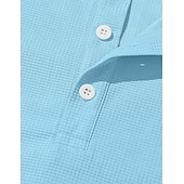 preiswerte Lässiges Henley-T-Shirt-Herren T Shirt Waffel-Henley-Hemd Henley Hemd Langarmshirt Langarm Henley Sommer Frühling Einfach Mode Streetwear Freizeit Knöpfe Lässig Täglich Urlaub Blau Schwarz Weiß Top T-Shirt für Herren