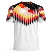 baratos Camisetas e Regatas de Corrida-Camiseta de futebol masculina estilo alemão, com estampa geométrica, ideal para o verão, manga curta, proteção solar UPF 50, secagem rápida, tecido de malha respirável, modelo 2026, perfeita para