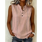  Pentru femei Cămașă Cămașă casual Boemia Vacanță Modă Fără manșon Crop Tops Casual Zilnic Muncă Albastru piscină Roz Îmbujorat Bej Vară Primăvară