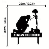 cheap U.S. 250th Anniversary-Memorial Day Outdoor Patriotic Metal Soldier Yard Sign, 4th of July Decoration, Fallen Soldier Memorial, Iron Art Garden, Cemetery &amp; Lawn Decor
