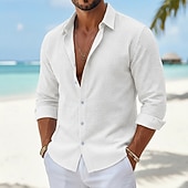 baratos camisa de botão masculina-Homens Camisa Social Camisa casual Camisa de algodão camisa de botão Branco Rosa Azul Royal Cinzento Claro Azul Claro Manga Longa Tiras verticais Colarinho de Camisa Casual Diário Botões Roupa