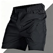 cheap Outdoor-Men's Tactical Cargo Cargo Shorts Shorts Summer Shorts Casual Shorts Elastic Waist Multiple Pockets Plain Waterproof Comfort Knee Length Casual Outdoor Beach Fashion Streetwear Black Khaki