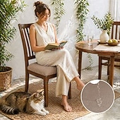 economico Copertura per sedia-Fodere impermeabili ed elasticizzate per cuscini di divano e poltrona, in tessuto jacquard di pile di mais, con cinghie elastiche, antiscivolo, confezione da 2, 4 o 6 pezzi.