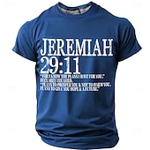  Maglietta da uomo con versetto biblico Geremia 29:11 "Io conosco i progetti che ho per voi", grafica cristiana, vestibilità regolare, abbigliamento religioso di design, taglie S, M, L, XL, XXL, XXXL