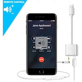 billiga Mobiltelefon kablar-2-pack 2-i-1 lightning till 3,5 mm hörlursuttagsadapter &amp;laddare, iPhone-splitter aux-ljuddongel kompatibel med iPhone 14 13 12 11 se