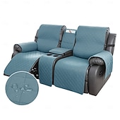 voordelige Fauteuilhoes-100% waterdichte hoes voor relaxbank, tweezitsbank, morsbestendig met middenconsole, antislip, gewatteerde bankbeschermer, bankhoes voor 2-zits relaxbank, meubelhoes voor thuis