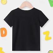 preiswerte Jungen 3D Lustiger Humor-Baumwolle Kinder Jungen Blau Schwarz Grafik Buchstabe T-Shirt Bluse Rundhalsausschnitt Kurzarm Lässig Täglich Outdoor Mode Streetwear Designer Drucken Sommer
