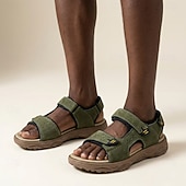 abordables sandales d'extérieur-Sandales de sport vertes pour hommes, chaussures de marche d'extérieur légères et confortables, idéales pour les voyages, la randonnée, les vacances à la plage et les loisirs en plein air.