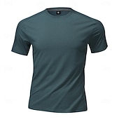 cheap Men's Casual T-shirts-Men's T Shirt Short Sleeve Shirt Tee Top Short Sleeve Crew Neck Summer Spring Solid Color Streetwear Stylish Leisure Quick Dry Slim Daily Outdoor Running Light Grey Top Tee for Men