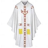 billiga Kappor och Kappor-Medeltida kostymer Renässans Kappa Präst Maskeradkläder Unisex Religiöst Halloween Karnival Renässansmässan LARP Vuxna Kappa