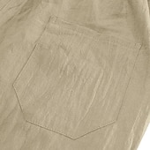 ieftine Vacanţă-Bărbați Pantaloni scurți din in Pantaloni scurți de vară Pantaloni scurți de plajă Cordon Buzunar Talie elastică Culoare solida Confort Respirabil Lungime gambă Casual Zilnic Plajă Vacanță Modă Negru