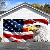 billige 250. jubileum-Dekorasjoner til garasjeporten i anledning av 250-årsjubileet for den amerikanske uavhengighetsdagen, fyrverkeri, patriotisk garasjeportbakgrunn, dekor til amerikansk flagg, frihetsminnefest