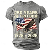  4. Juli 2026 250. Herren Lustig T Shirt Kurzarm T-Shirt 3D-Druck Rundhalsausschnitt Hemd Mode Designer Einfach Lässig Täglich Party Wasserblau Sommer Frühling Bekleidung S M L XL XXL XXXL