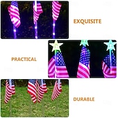  1 pz luci solari decorative a LED per esterni, luci solari con bandiera americana, bandiere decorative, bandiera patriottica da giardino, faretti solari per paesaggistica, luci solari da giardino, luci a LED per asta portabandiera da esterno
