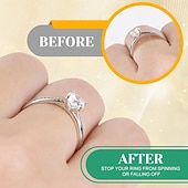 abordables Arts, artisanat et couture-Ajusteurs de taille de bague pour bagues trop grandes (lot de 14) : ajusteurs invisibles en silicone, protège-bagues, entretoises et redimensionneurs pour femmes et hommes. Permet de réduire la taille