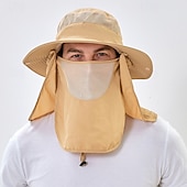 cheap Heating &amp; Cooling-Men's Wide Brim Sun Hat, Summer UV Protection Face Cover Outdoor Hat, Lightweight Breathable Sunshade Cap for Cycling, Hiking, Casual Wear