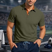 Χαμηλού Κόστους Κλασικό Πόλο Ανδρών-Ανδρικά Με Υφή Μπλουζάκι πόλο με πλέξη βάφλα Causal Επιχείρηση Κλασσικά Κοντομάνικο Μοντέρνα Συμπαγές Χρώμα Γρήγορο Στέγνωμα Κουμπιά Καλοκαίρι Άνοιξη Κανονικό
