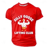  T-shirt humoristique pour homme avec un dessin d'oie musclée faisant des flexions de biceps, idéal pour la salle de sport, le fitness et la musculation. Coupe classique, cadeau idéal pour les