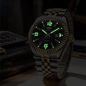 abordables Montres à quartz-Montre homme de luxe, cadran noir nid d'abeille, mouvement quartz bicolore or et argent en acier inoxydable, lunette cannelée, montre habillée avec date, bijou élégant à offrir.