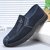 tanie Buty casual slip-on-Męskie granatowe, wsuwane, casualowe mokasyny, miękkie i wygodne, lekkie obuwie do noszenia na co dzień, w podróży, za kierownicą, do biura i na luźny, elegancki, codzienny styl