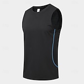 お買い得  ジム用タンクトップ-男性用 タンクトップ ベスト アンダーシャツ ノースリーブシャツ ノースリーブ クルーネック 夏 春 平織り ファッション スポーティー クラシック 速乾性 スリム アウトドア ジム用 スポーツ ブラック ホワイト ピンク メンズトップTシャツ