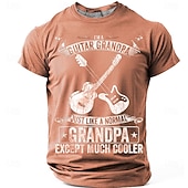  Men's I'm A Guitar Grandpa Just Like A Normal Grandpa Except Much Cooler Crossed Guitars Vintage Distressed Retro T Shirt Tee Graphic Regular Fit Fathers Day Gift Designer Clothing Apparel S M L XL XX