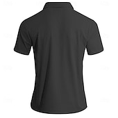 Homens Pólo Camisas Polo Casual Rua Lapela Manga Curta Básico Moderno Tecido Leve Botões Verão Primavera Normal Preto Branco Azul Claro Pólo