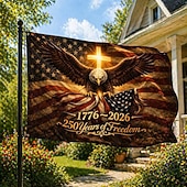 abordables 250º Aniversario-Bandera de doble cara de 3 capas del 250 aniversario de EE. UU. para exteriores, nosotros el pueblo 1776-2026, bandera patriótica para jardín, bandera estadounidense del 250 aniversario para la casa