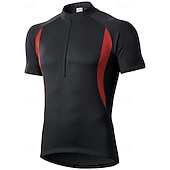 Недорогие Мужские джерси-Муж. Велокофты Лоскутный узор С короткими рукавами Велоспорт Джерси Верхняя часть с 3 задними карманами Устойчивость к УФ Быстровысыхающий Задний карман Впитывает пот и влагу Виды спорта