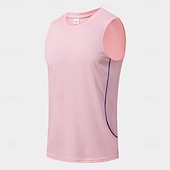 お買い得  ジム用タンクトップ-男性用 タンクトップ ベスト アンダーシャツ ノースリーブシャツ ノースリーブ クルーネック 夏 春 平織り ファッション スポーティー クラシック 速乾性 スリム アウトドア ジム用 スポーツ ブラック ホワイト ピンク メンズトップTシャツ