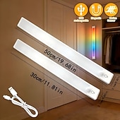 levne senzorová noční světla-3ks rgb atmosférické osvětlení skříňky nabíjecí magnetická indukční LED pohybový senzor noční světlo bezdrátové osvětlení skříňky šatní skříně ložnice není třeba vrtat otvory ani pokládat dráty snadná