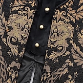 baratos agasalhos-Retro Vintage Medieval Renascentista Casaco Manga Comprida Príncipe Vampiros Pirata Nobre Jacquard Fantasia Homens Pirata Fantasia Real Dia Das Bruxas Carnaval Festa feira renascentista LARP Adulto