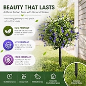  أشجار اصطناعية مزروعة في أصص مع أوتاد أرضية، وشجيرات كاميليا مقاومة للأشعة فوق البنفسجية، للاستخدام الداخلي &ديكورات خارجية في الصيف والخريف، ديكورات حفلات الزفاف في الحدائق المنزلية، ديكورات نباتات