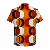  Retro / vintage Hipisowskie 1970 Koszula Krótkie rękawy Hipisowskie Geometryczny Retro Strój na bal maskowy Męskie Festiwal Muzyczny Impreza Dzienne zużycie Dla dorosłych Koszula Wiosna i lato
