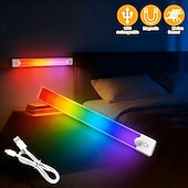 levne senzorová noční světla-3ks rgb atmosférické osvětlení skříňky nabíjecí magnetická indukční LED pohybový senzor noční světlo bezdrátové osvětlení skříňky šatní skříně ložnice není třeba vrtat otvory ani pokládat dráty snadná