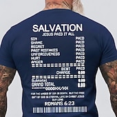  Maglietta con grafica della Bibbia di Salvezza Gesù L'ha Pagato Tutto Ricevuta Fattura Romani 6 23 Versetto Biblico Cristiano Religioso Fede T Shirt Grafica Collo Rotondo Vestibilità Regolare Casual