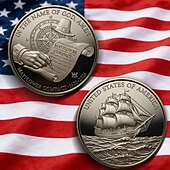 levne 250. výročí USA-Pamětní mince k 250. výročí USA, kompaktní mince Mayflower 1620–2016, poutní loď &amp;historický dokument, odolný kovový vlastenecký sběratelský suvenýr k vystavení