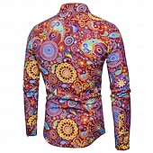 economico Cime-Retrò Vintage Anni '70 Camicia Disco Floreale Paisley Costume Per uomo Casual Quotidiano Parata dell'Orgoglio Mese dell'orgoglio Adulti Top Tutte le stagioni