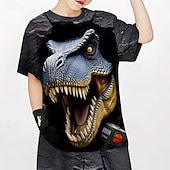 ieftine Animale 3D pentru băieți-Băieți 3D Grafic Dinozaur Tricou Manșon scurt Tipărire 3D Vară Primăvară Sport Modă Șic Stradă Copii 5-12 ani Stil Nautic Casual Zilnic În aer liber Fit regulat