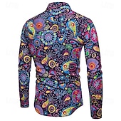 economico Cime-Retrò Vintage Anni '70 Camicia Disco Floreale Paisley Costume Per uomo Casual Quotidiano Parata dell'Orgoglio Mese dell'orgoglio Adulti Top Tutte le stagioni